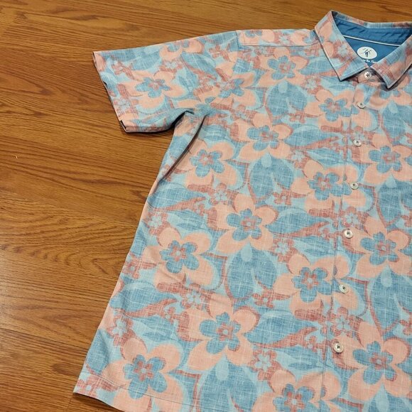 Toes on The Nose Hawaiian Shirt Men's XL Floral Tropical Button Up Short Sleeve - Picture 2 of 11